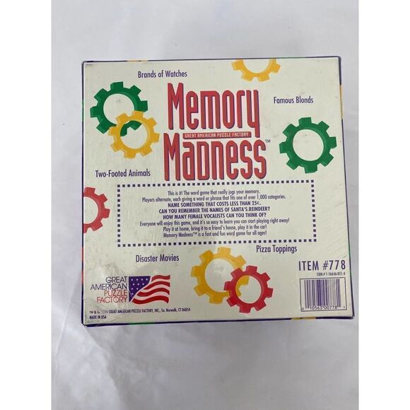 Vintage NWT 1994 Memory Madness Game - Picture 7 of 7